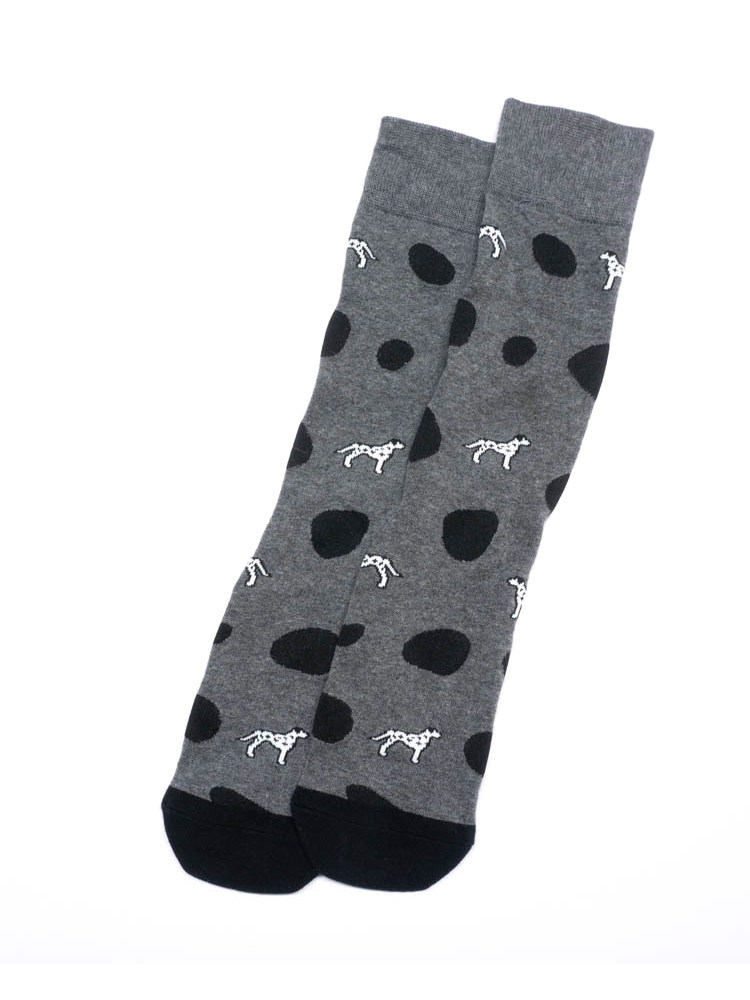 舒适棉质波点圆点Dalmatian麦町犬斑点狗图案直板男女情侣袜ZB024