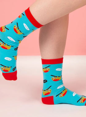 舒适棉质Waiting for the weekend等待周末树懒SLOTH情侣男女袜FU