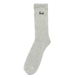 舒适棉质普林格素色足部毛圈底中筒运动男袜P