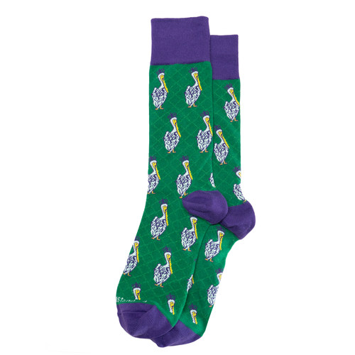 男士舒适棉质Mardi Gras Pelican鹈鹕中筒男袜RS