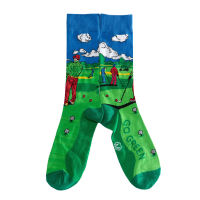 Men's GOLF enthusiast, swing on the green, foot loop sports, mid-calf men's socks thumbnail 3