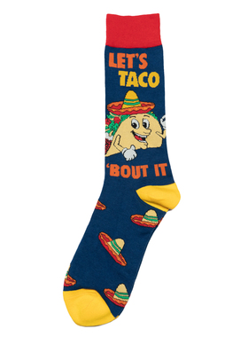 舒适棉质LET'S TACO BOUT IT让我们来聊聊吧玉米卷饼男袜DH223