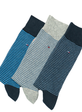 舒适棉质条纹图案中筒绅士男袜4色TH027