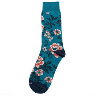 杜尚舒适棉质Flower花朵图案绅士男袜DU