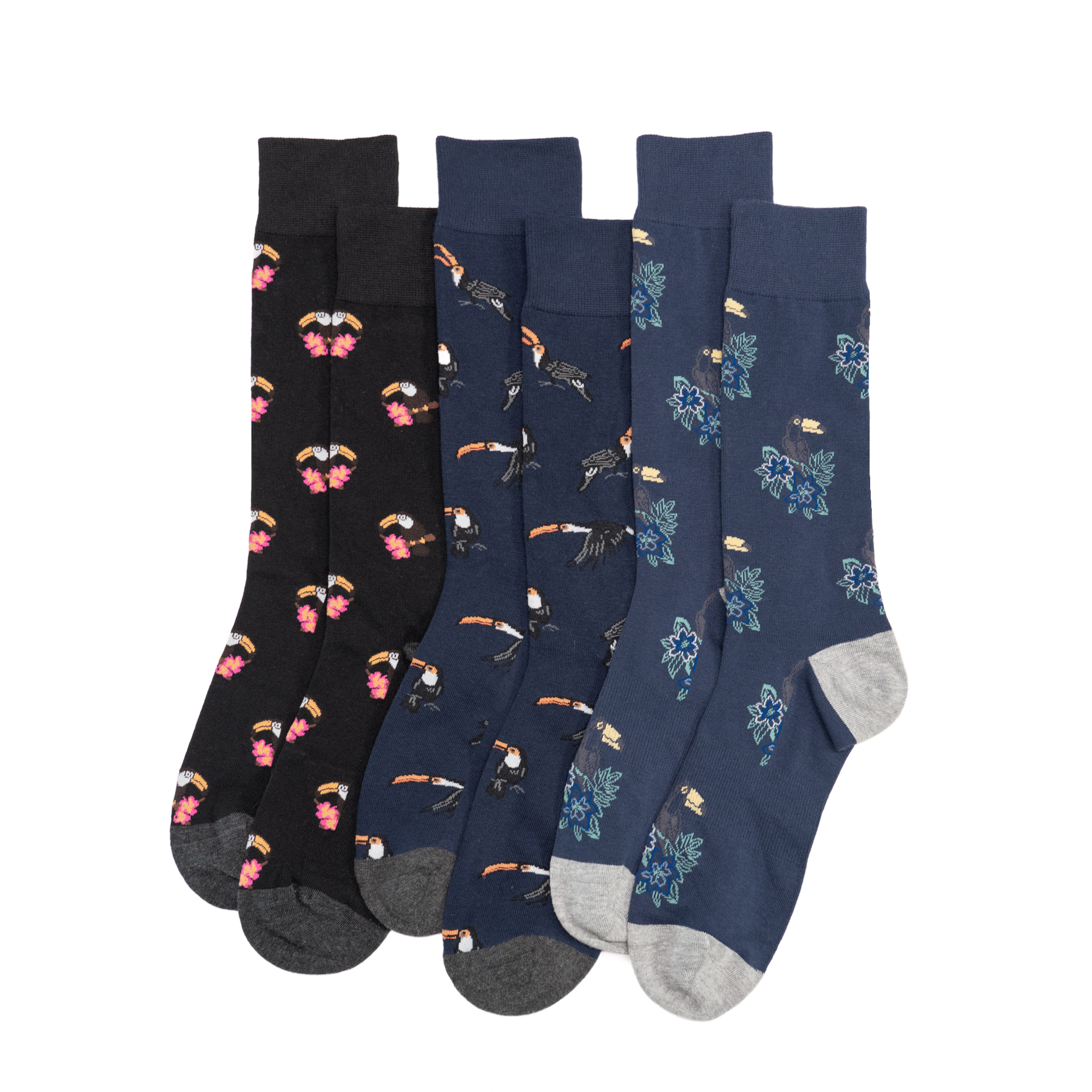 海岛风情PIMA比马棉无骨对目彩虹巨嘴鸟Toucan对口中筒男袜TBM