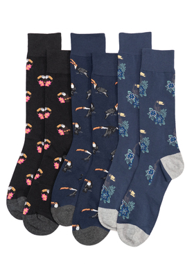 海岛风情PIMA比马棉无骨对目彩虹巨嘴鸟Toucan对口中筒男袜TBM