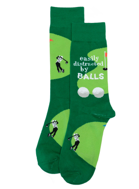 舒适棉质Easily Distracted Golf高尔夫爱好者挥杆果岭男袜RH