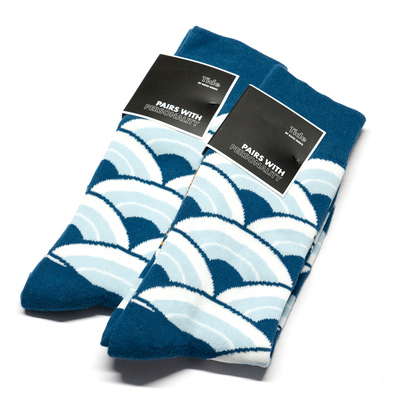 舒适棉质海浪潮汐潮水漂流图案中筒绅士男袜潮袜SOCK GEEKS