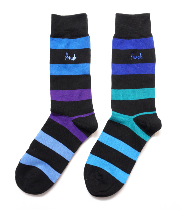 舒适棉质条纹图案无骨对目无缝袜头中筒商务绅士男袜P227