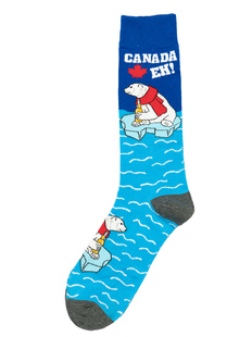 舒适棉质戴围脖 北极熊喝啤酒防臭防异味中筒绅士男袜DH089