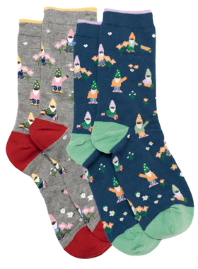 女士竹袜竹纤维抗菌防臭透气小矮人种花园艺达人对目女袜THO848