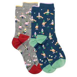 女士竹袜竹纤维抗菌防臭透气小矮人种花园艺达人对目女袜THO848