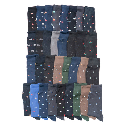 男春夏轻薄丝光全棉条纹鲸鱼斑点波点网球帆船无骨对目男袜HC