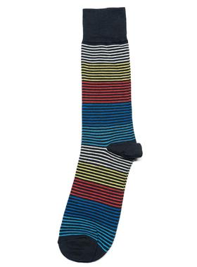 舒适棉质彩色条纹图案中筒男袜TH116