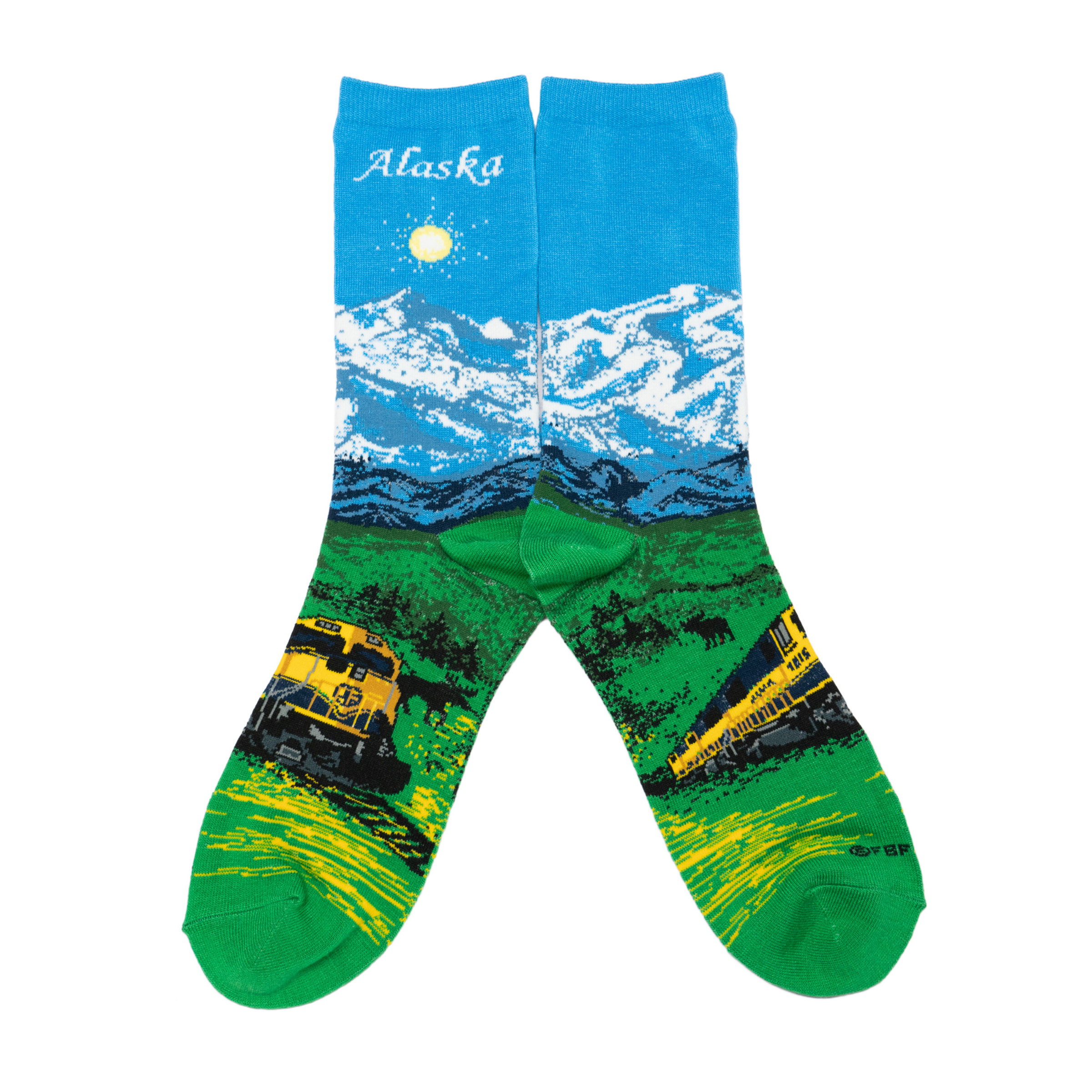 Alaska阿拉斯加观景Denali Star德纳里星光号雪山风景男女袜FBF