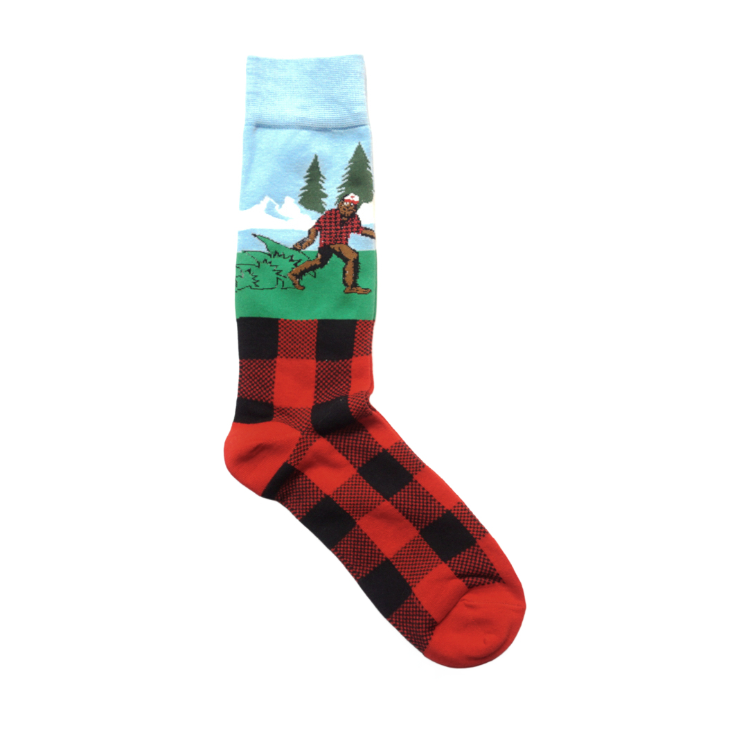 舒适棉质萨斯拷奇大脚怪野人Bigfoot中筒男袜DH022