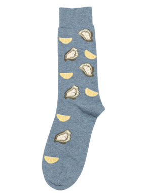 舒适棉质海鲜牡蛎生蚝图案中筒男袜RW044