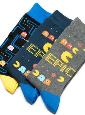 竹纤维Pacman Gameboy吃豆人电玩街机游戏超大码40-48码男袜BA063