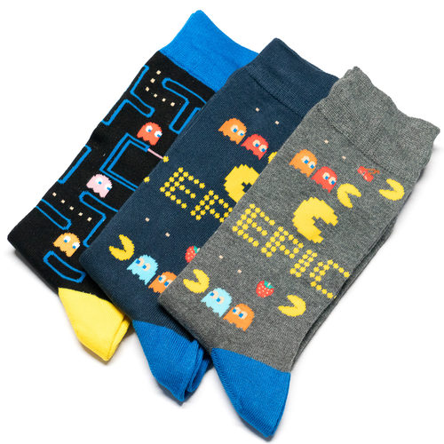 竹纤维Pacman Gameboy吃豆人电玩街机游戏超大码40-48码男袜BA063