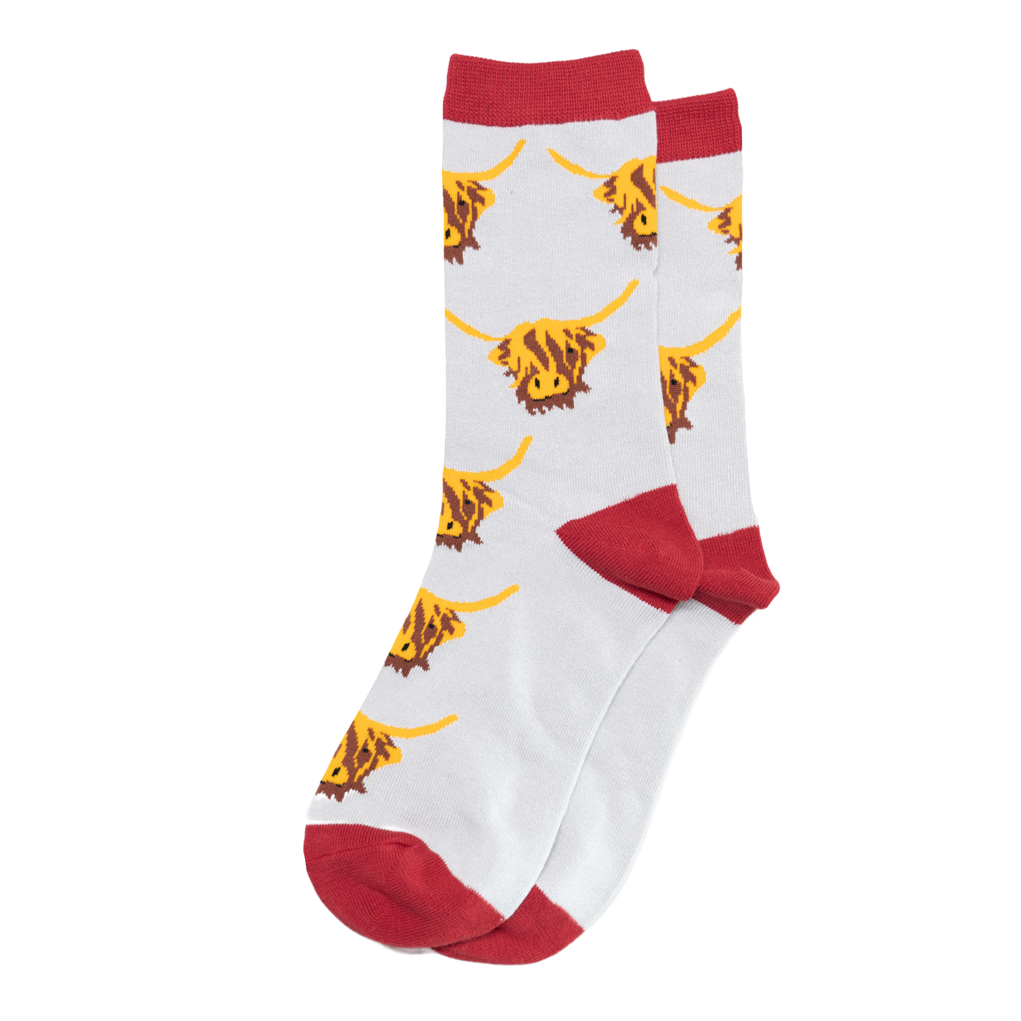 竹袜竹纤维抗菌防臭防过敏牛气冲天Highland cattle高地牛女袜HT