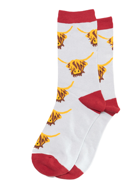 竹袜竹纤维抗菌防臭防过敏牛气冲天Highland cattle高地牛女袜HT