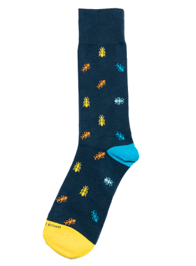 舒适棉质蚂蚁图案中筒绅士男袜CR102