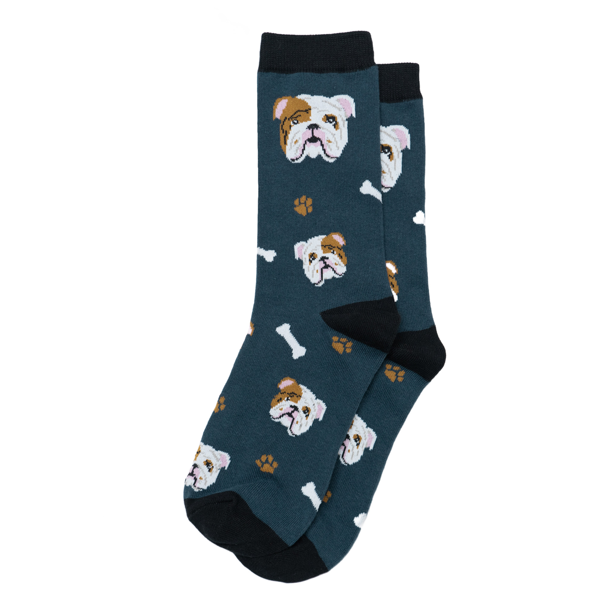 男女同款棉质English Bulldog英国斗牛犬英斗中筒情侣男女袜RH