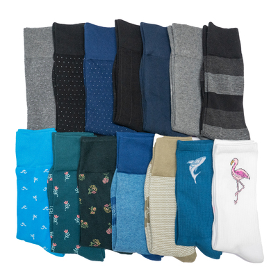 男PIMA匹马棉毛圈条纹斑点椰风沙滩蜗牛花朵火烈鸟鲨鱼对目男袜BO