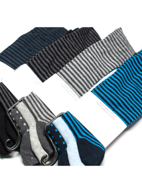 外贸舒适棉质中筒绅士男袜一组3双C037