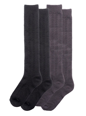 舒适全棉皮埃尔罗伯特中厚粗针绞花KEEE HIGHS及膝高筒女袜小腿袜