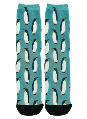 男女袜竹袜3D数码印花抗菌防臭企鹅男女中筒袜ED