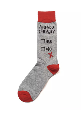 舒适棉质Are you drunk你有喝醉吗中筒男袜DH033