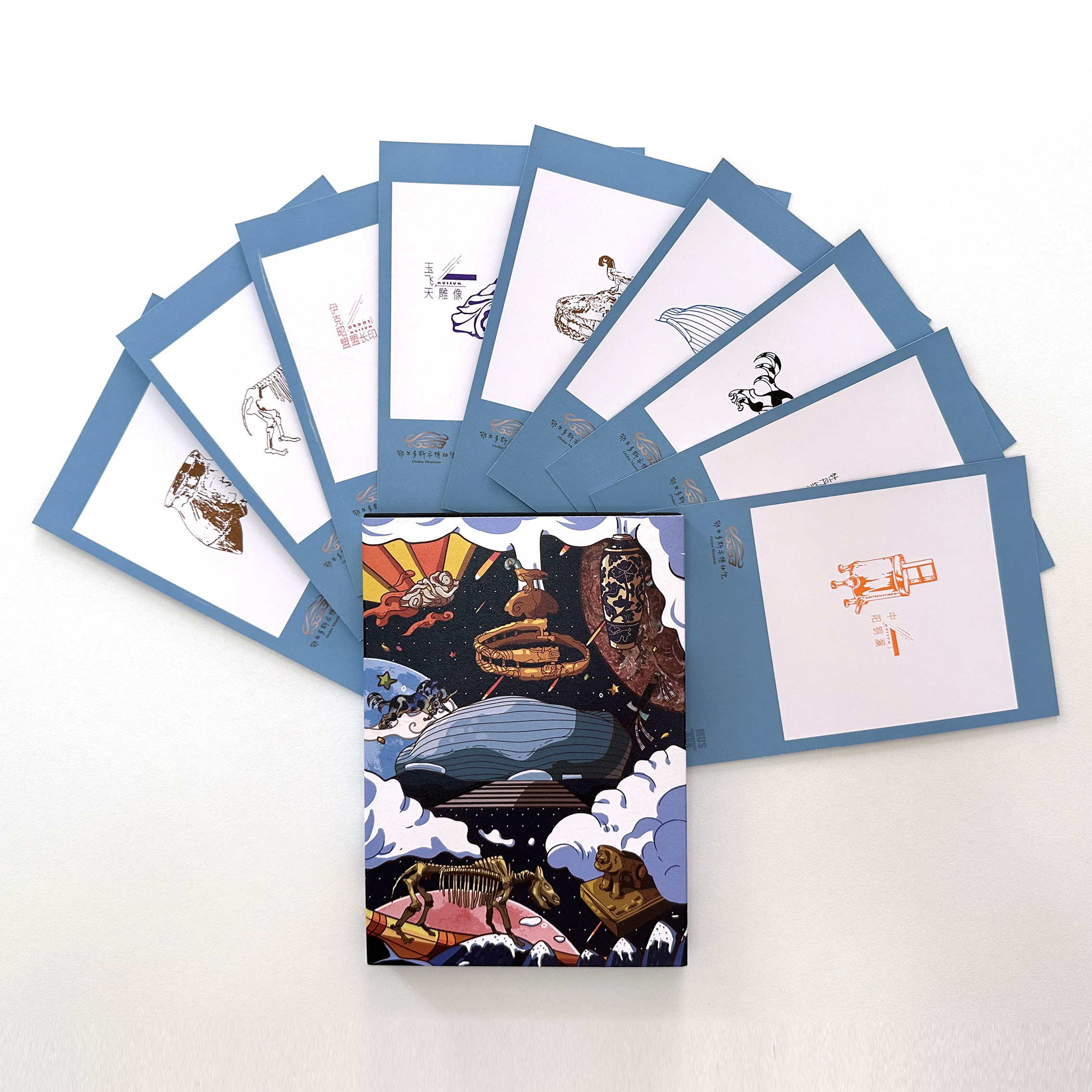 鄂尔多斯博物馆MUS盖章拼图印章集章卡套盒纪念明信片文创收藏,节庆用品/礼品,文化创意明信片,淘宝优惠券,粉丝福利购,淘宝优惠卷