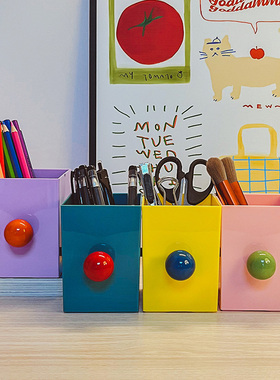 糖果创意笔筒大容量学生桌面收纳盒女孩办公室儿童男孩高级感摆件