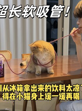 超长软吸管懒人喝水神器无毒无味便携软管食品级超长吸管送吸管刷