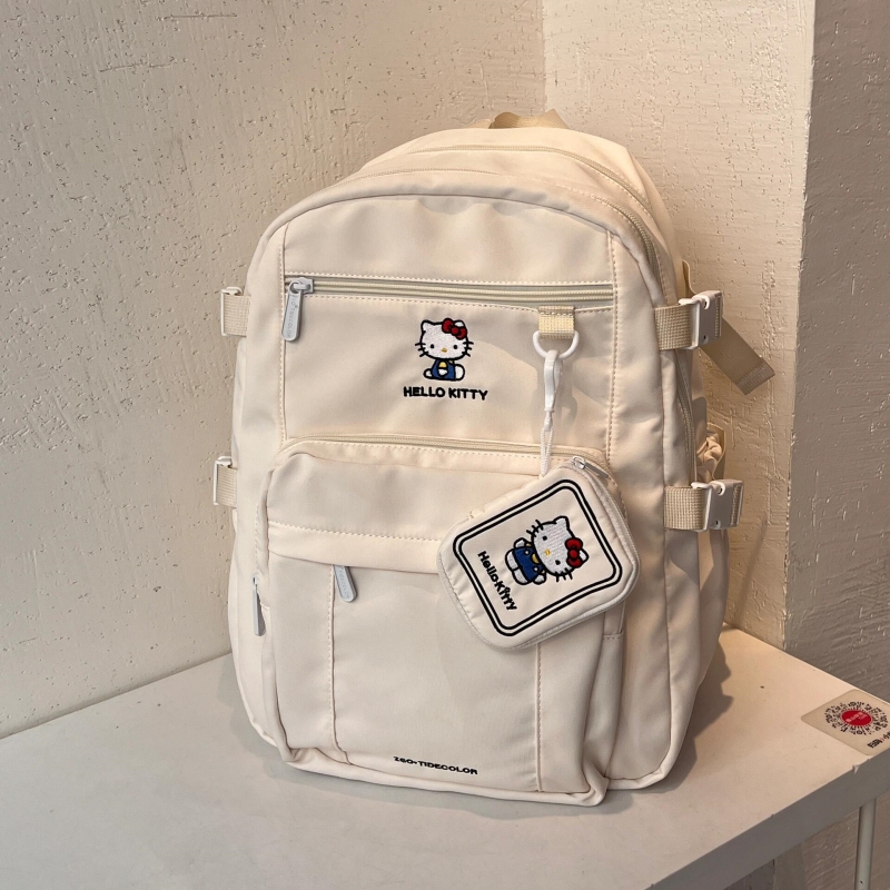 软萌凯蒂猫双肩包2024新款hellokitty学生上课大容量日系复古背包