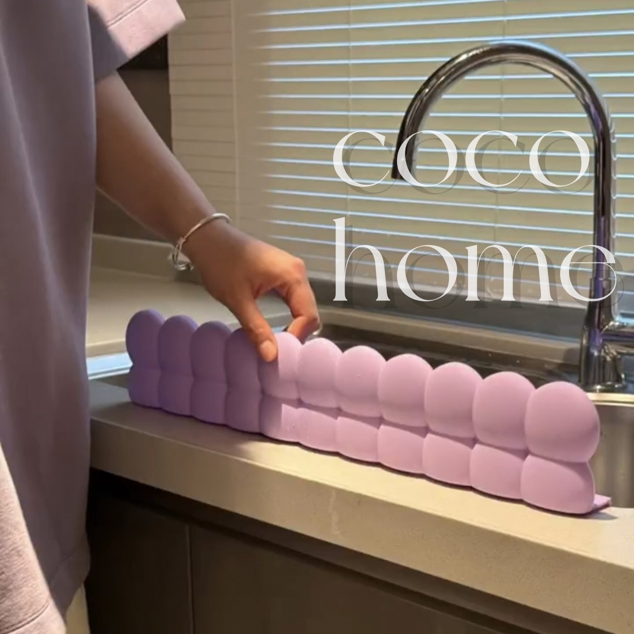 云朵硅胶挡水条厨房水槽一体式吸盘防水条卫生间洗漱台防溅水挡板