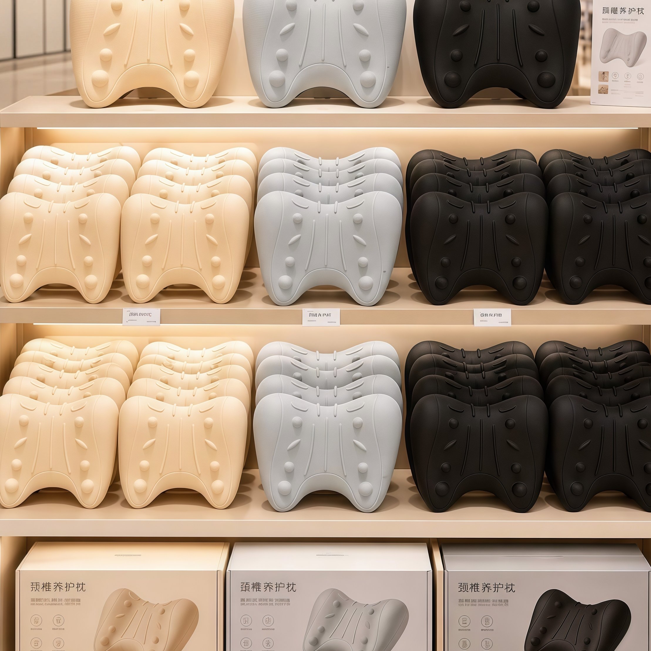 脖子前倾党！颈椎枕睡眠专用护颈枕头按摩颈部舒缓矫正拉伸U型枕