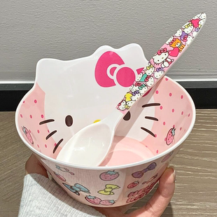 哈喽kitty猫碗餐具泡面碗仿陶瓷宿舍家用学生2025新款 高颜值可爱