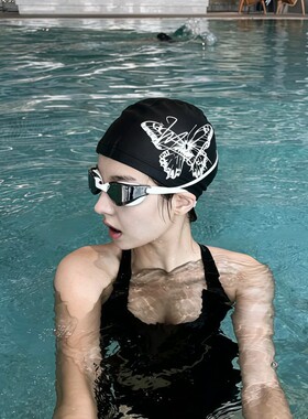 超酷！泳帽女款长发加大不勒大头围矽胶黑色成人游泳装备2026新款