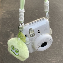 拍立得保护壳卡通毛绒手提挂绳透明水晶壳适用mini12富士相机防摔
