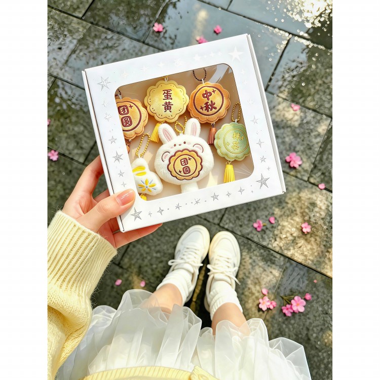 中秋节挂件可爱毛绒挂饰钥匙扣玉兔造型包挂饰品送朋友创意小礼物
