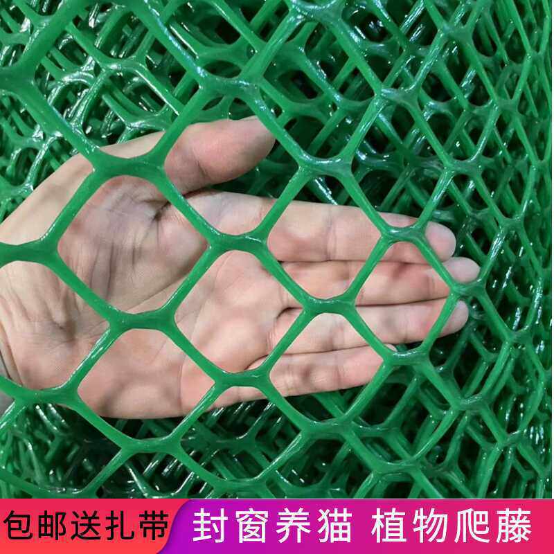 绿色大孔塑料网格植物爬藤网阳台防护网防猫咪围栏隔离封批发