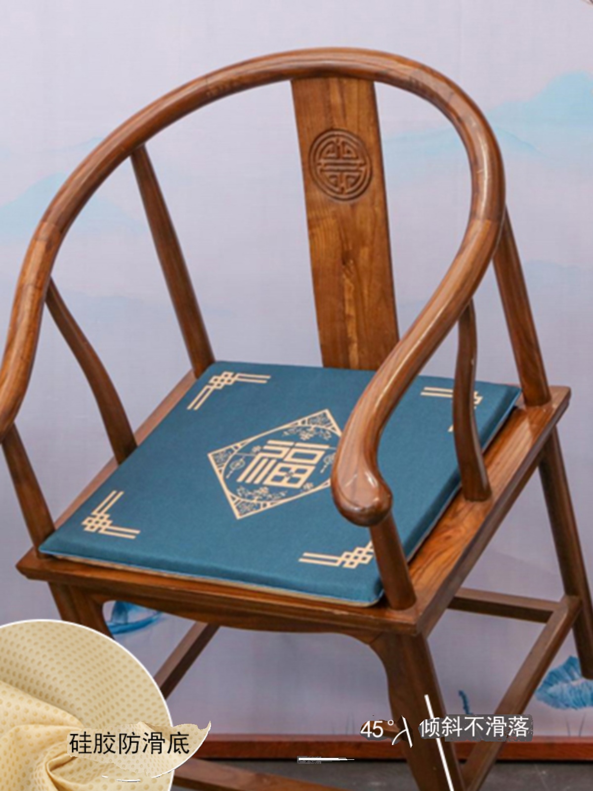 坐垫新中式红木圈椅实木家具茶椅垫木椅子座垫凳子屁垫海绵餐桌垫