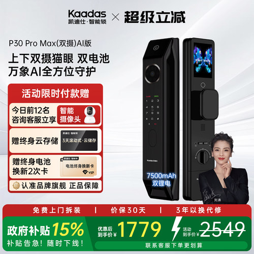 凯迪仕P30ProMax高端智能门锁