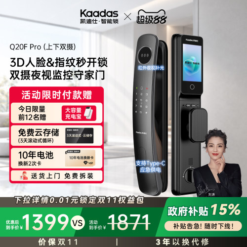 凯迪仕Q20FPro双摄智能门锁