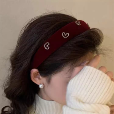 宽边丝绒爱心发箍女2025年网红
