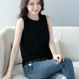 Большой покров покров на дне рубашки для живота популярная женская одежда, тонкое мясо, простое, простое все -крутовое хлопок внутри прямой рукавицы без рукавов без рукавов