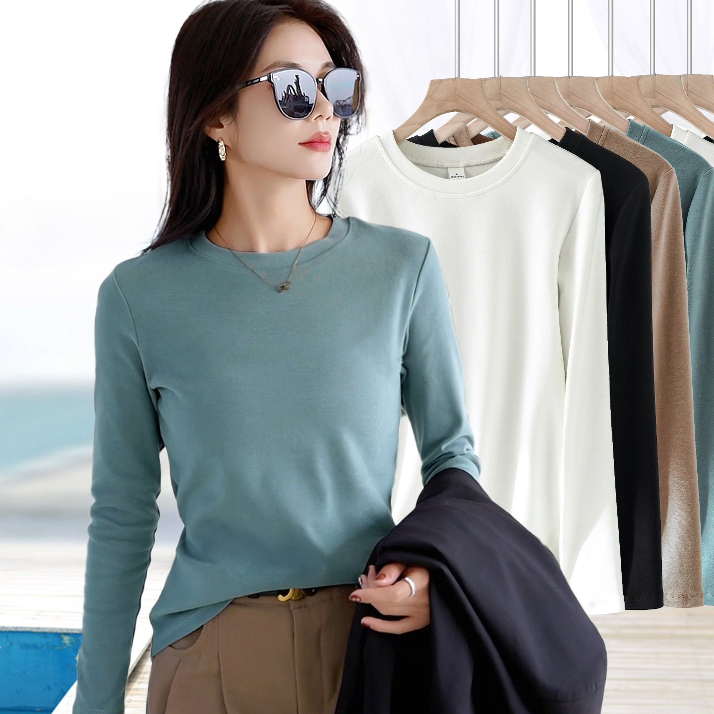 重磅加厚保暖打底衫女秋冬季内搭