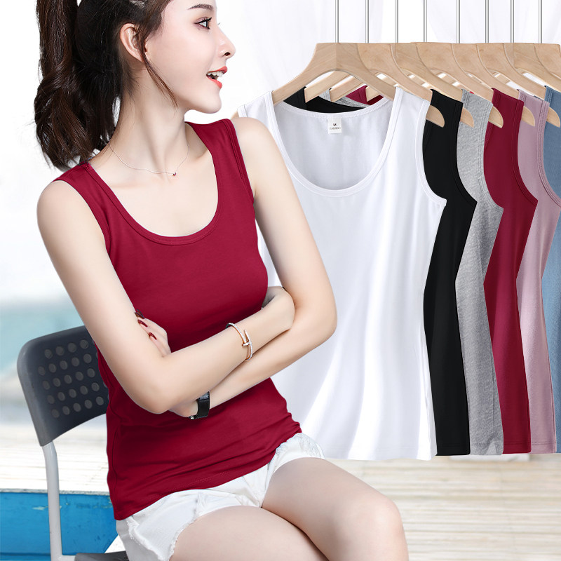 纯棉宽肩带吊带背心夏季外穿内搭